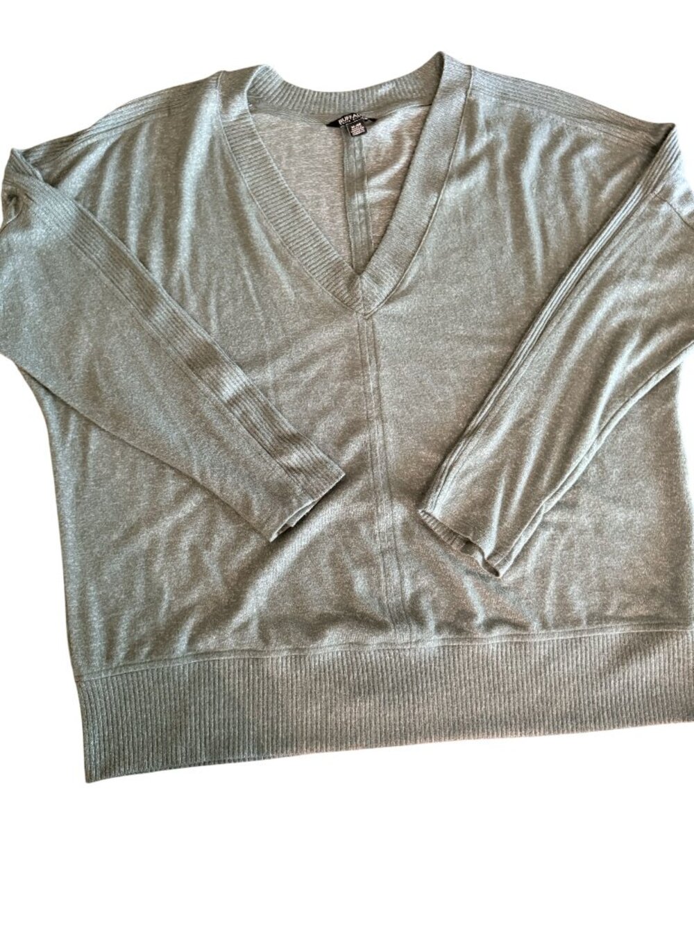 Buffalo David Bitton Womens Green Lightweight V-Neck Knit Sweater XL